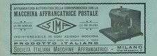  PUBBLICITA' ORIGINALE D'EPOCA ANNI 30/40-MACCHINA AFFRANCATRICE POSTALE MILANO