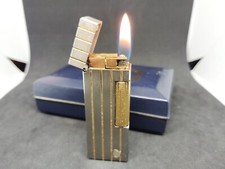 Accendino a gas vintage Dunhill Rolla linea sottile argento con scatola Vol.2