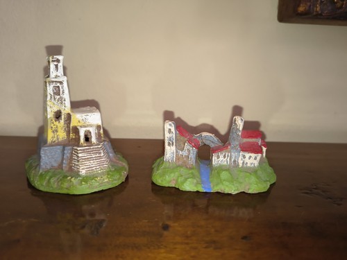 Coppia case presepe cartapesta - presepe,