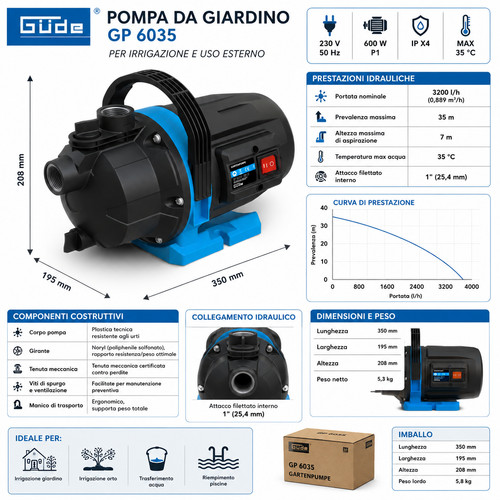 Güde pompa giardino gp - pompa,