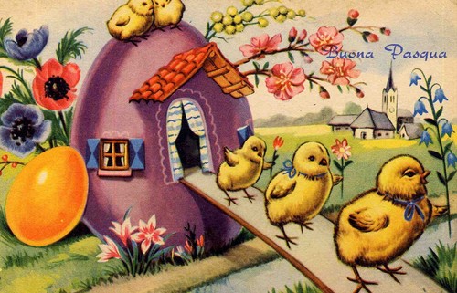 Cartolina buona pasqua - cartolina, croce