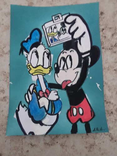 Quadro disney selfie pop art - selfie,
