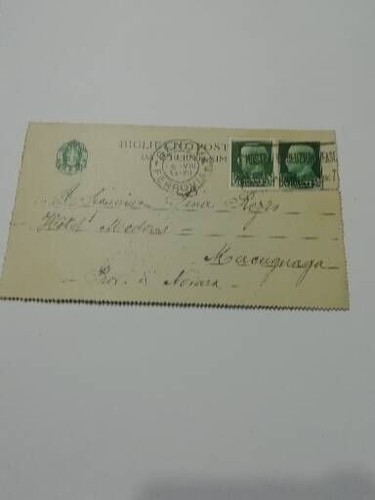 Biglietto postale 1934 con - biglietto,
