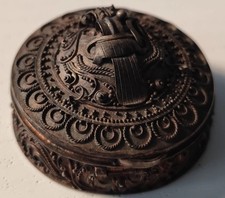 ANTICO COFANETTO PORTA PILLOLE IN ARGENTO 925 CESELLATO - VINTAGE ORIENTALE