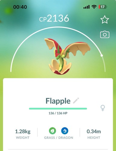 Flapple pokemon gen8 lv30 go - lv30+,