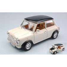 MINI COOPER 1969 CREAM WITH BLACK ROOF 1:18 Burago Auto Stradali Modellino Nuovo