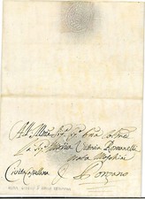 Prefilatelica timbro a secco CSA. Roma (primo giorno della tempora) per Ponzano.