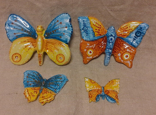 Lotto farfalle ceramica - farfalle,