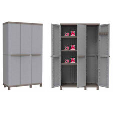 Armadio In Resina Terry 3 Ante Tuttopiani Portascope 102x39x170 Cm Rattan