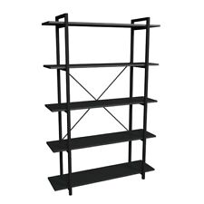 Libreria 5 Ripiani Scaffale Ferro Stile Industrial 120x34x180 Jonah Antracite