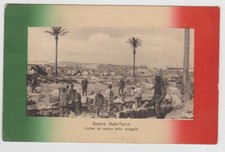 Cartolina Guerra Italo Turca Cucine da campo sulla spiaggia VG.1912 A25