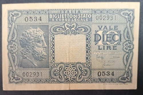 1944 italy lire p32c - 10,