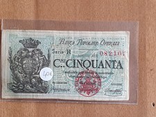 BANCONOTA BANCA POPOLARE OPERAIA 50 CENTESIMI 1872