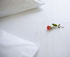 UNICO set di lenzuola di cotone bianco ricamate a mano taglie King & Super King stock Regno Unito