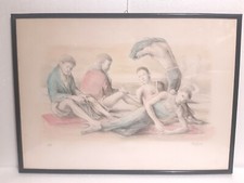 DOMENICO PURIFICATO litografia 22/99 atleti in cornice e vetro