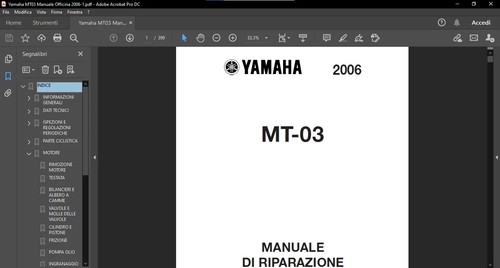 Manuale officina yamaha - officina, mt-03