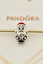 Nuovo Originale Pandora Argento Rosso Festivo Natale Giocoso Babbo Natale Charm 793593C01