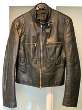 Giacca di vera pelle motociclista donna taglia S leggermente imbottita