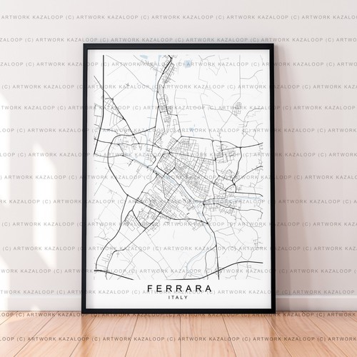 Poster mappa ferrara stampa - poster,