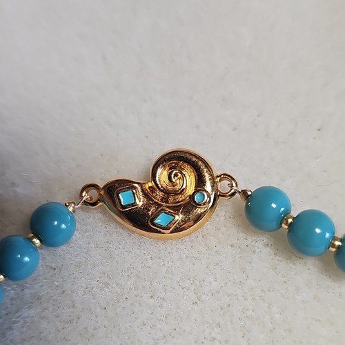 Collana perline vetro turchese - collana,