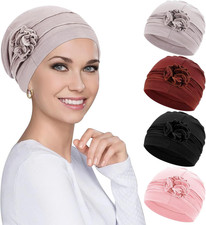 4 Pezzi Chemioterapia Cappello Da Donna Turbante Bandana Di Chemio Dormire Berre