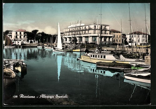 Cartolina riccione albergo - cartolina, riccione,