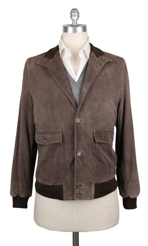 Giacca pelle marrone kiton - in,