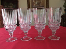 Set 4 bicchieri da tè ghiacciati Fostoria HERITAGE cristallo piombo pesante trasparente 13 oz 7 1/8" A