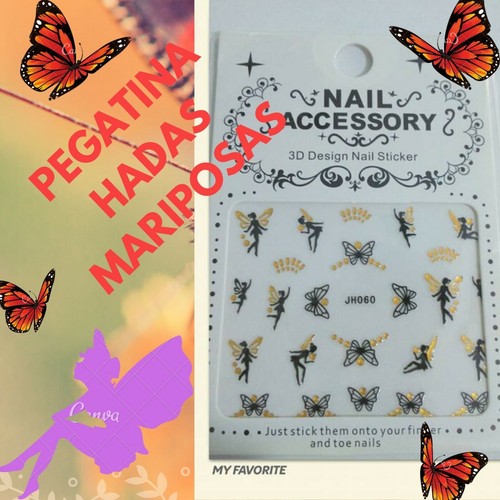 Pegatinas uñas mariposas - 3d,