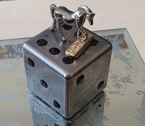 Cubo granata metallo art deco - cubo,