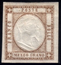 1861 Province Napoletane / VE II "Tornesi e grana" 1/2 grano nuovo