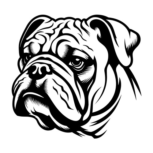 Adesivi auto bulldog inglese - bulldog,