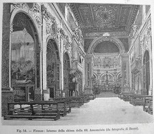 stampa antica FIRENZE CHIESA