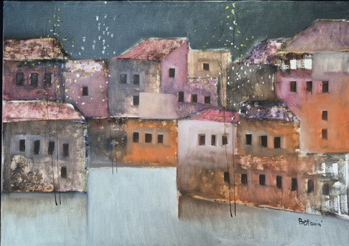 Dipinto olio tela - tela, paesaggio