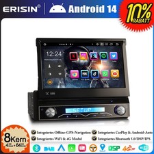 1 Din 8-Core 64GB Android 14 DVD Autoradio GPS Navi DAB+ CarPlay BT5.0 Wifi DSP