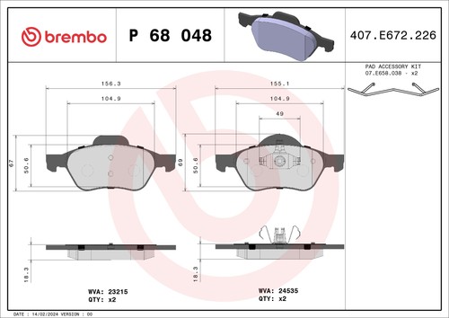 048 set pastiglie freno - 048,