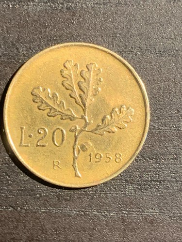 Moneta lire quercia - lire, 1958