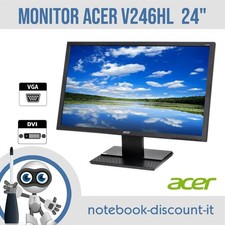 Monitor ACER V246HL  schermo 24" per PC DESKTOP  VGA DVI   1920x1080px