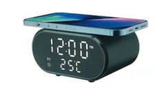 x Radio Sveglia Ricarica Rapida Wireless Usb Digital  Scrivania Sveglia 15W cir