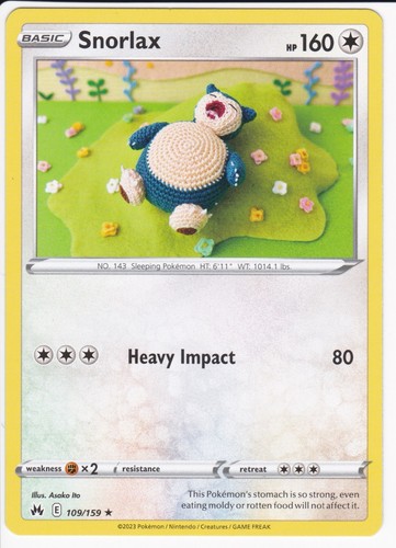 Snorlax 109 159 rare - 109/159, crown