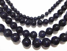 1filo perline pietre dure forate pietra d'oro goldstone sintetica colore blu