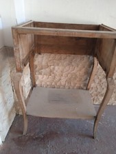 Comodino antico in legno mobile intarsiato tavolino mobiletto 600 700