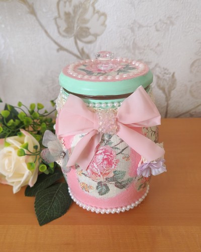 Barattolo portaoggetti shabby