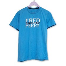 T shirt Fred Perry azzurra con stampa - Taglia L uomo