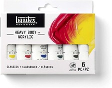 Liquitex Set Pittura Acrilica Corpo Pesante - Colori Classici - Tubi 6 x 22ml
