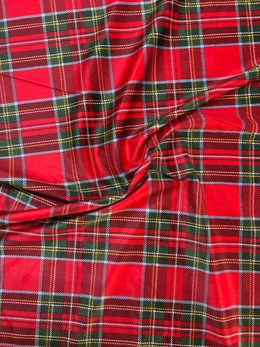 Tessuto velluto tartan - tessuto,