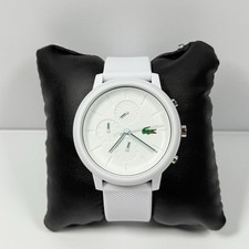 Lacoste 2011246 Nuovo Orologio Uomo Quadrante Bianco/Cinturino Silicone Cronografo