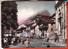 CARTOLINA  ALA DI STURA  ACQU  VIAGGIATA  1956 PIAZZA E CHIESA ANIMATA    REGALO