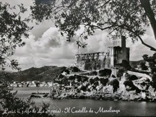 IL CASTELLO DA MARALUNGA - LERICI  LA SPEZIA CARTOLINA SPEDITA BIANCO NERO USATA