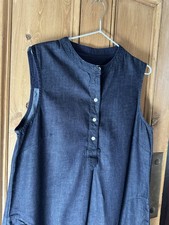 Abito classico denim indaco Toast - senza maniche - UK 12 - mai indossato